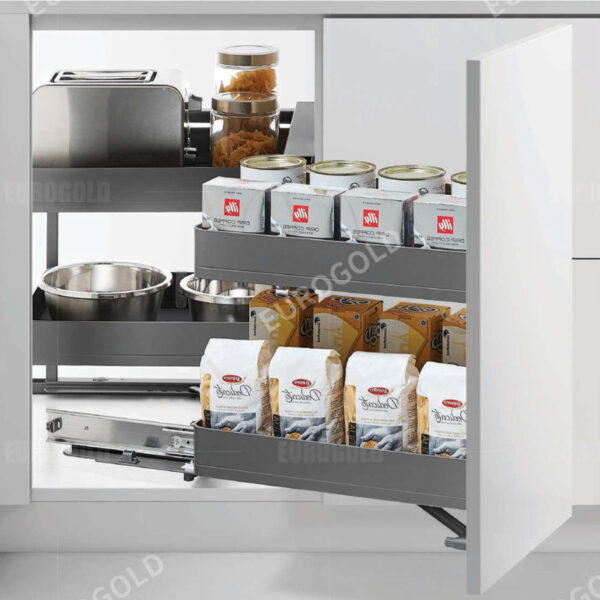 Giá góc liên hoàn mở phải nhôm cao cấp ghi đậm EUM102G - Eurogold