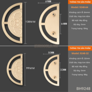 Tay nắm bán nguyệt hợp kim cao cấp BH9248