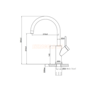 Vòi nước cố định inox 304 EUF033C - Eurogold