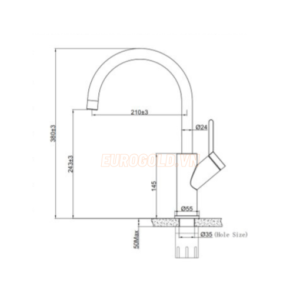 Vòi nước inox 304 dây rút EUF033D - Eurogold